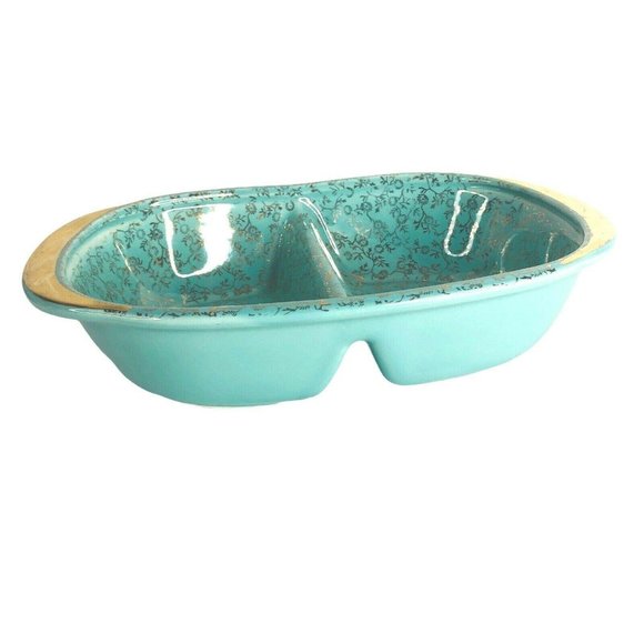 Pearl China CO Robin BLue Egg Divided Dish Gold - Picture 2 of 8